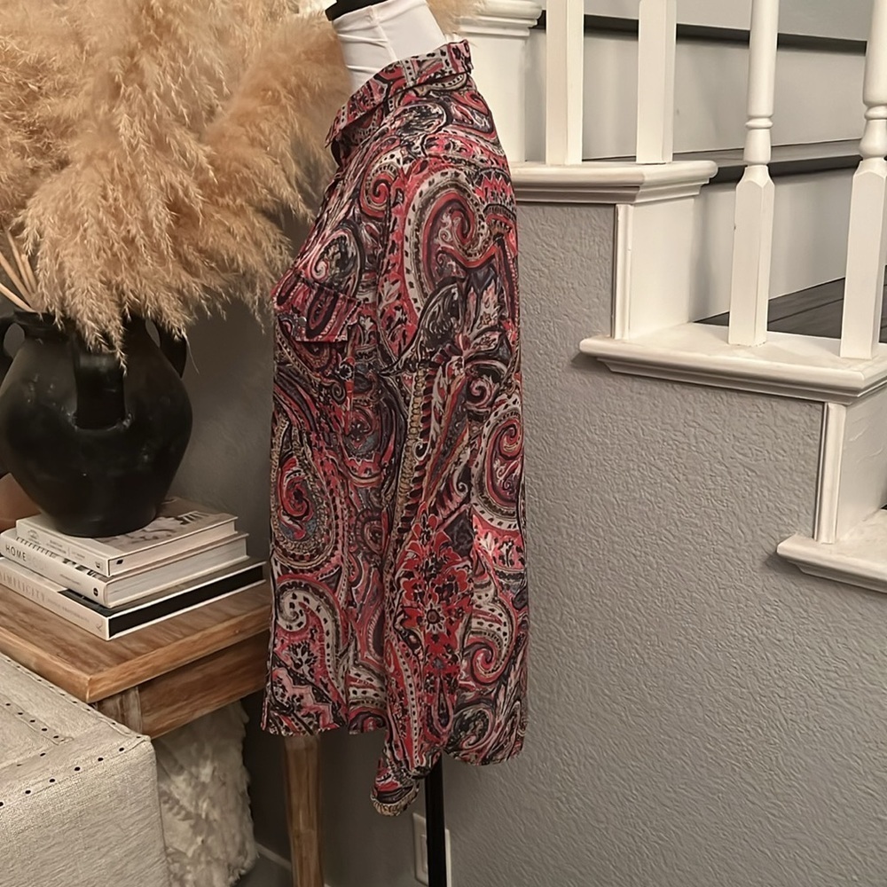 The Kooples Paisley Print Sheer Long Sleeve Blouse Size XS - Picture 5 of 8